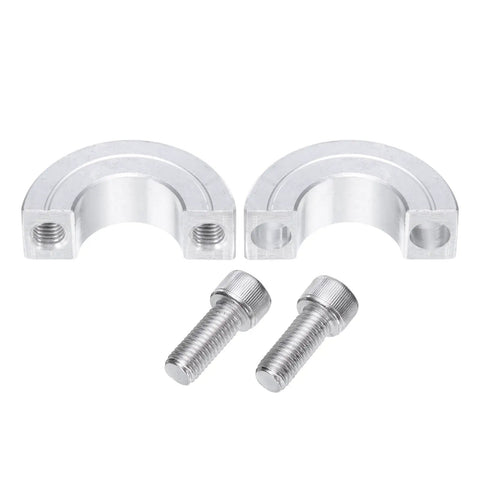 Four Piece Double Split Clamp-On Shaft Collar For 3/4 Inch Shaft, Two-Piece Aluminum Alloy Collar With Set Screw, 1-1/2 Inch Outer Diameter, 1/2 Inch Thick, Rust-Resistant, Lightweight Locking Clamp