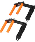 Durable Two Piece Drywall And Plywood Panel Carrier Grabber With Comfortable Ergonomic Handles For No Sweat Glass And Plasterboard Lifting Up To 253 Pounds, ergonomic grips with orange handles.