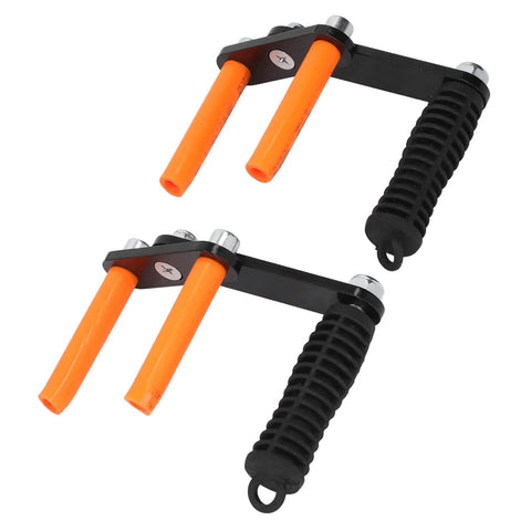 Durable Two Piece Drywall And Plywood Panel Carrier Grabber With Comfortable Ergonomic Handles For No Sweat Glass And Plasterboard Lifting Up To 253 Pounds, ergonomic grips with orange handles.