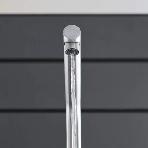 Clean Lines Single Handle Pull Out Kitchen Faucet With Laminar Spray Led Knobs For Chilled Sparkling Water Butter Smooth Pour 180 Swivel Spout real game changing kitchen upgrade with sleek water flow.