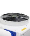 Top Shelf Portable Air Conditioner With 18700 Btu H Commercial Spot Cooler And 14L Water Tank Knockout Cooling Power Smooth Operator That Keeps Your Shop Chill All Day Long Indoor Outdoor 110V top view of motor and fan system