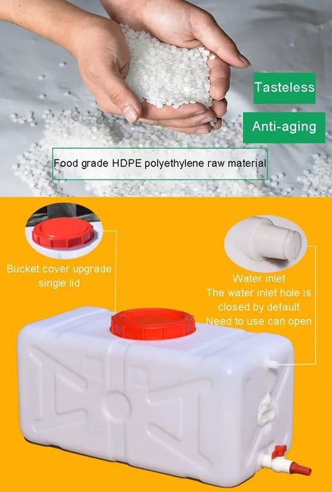 Leak Proof Water Storage Tank 45L Large Capacity Heavy Duty Easy Clean With Tight Sealing Durable High Density Polyethylene Ideal For Home School Office Shops And Other Places with red lid and water inlet