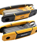 17-Piece Folding Allen Wrench Set With Metric And SAE Hex Tools For Tight Spaces, Handy And Compact For Home Repairs