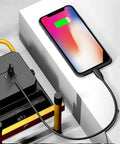 Spot Lighting 500W 130 LEDs Floodlight Tripod Stand Portable Rechargea,，，connected to a smartphone charging with a power source.