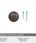 Oil Rubbed Bronze Cabinet Knob, 1-1/4 Inch Diameter, Edona Drawer Knob with installation screws included in pack.