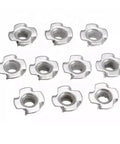 Thickened Steel Four Claw T Nut Inserts For Wood With Blind Prong M6x20 Beefy Duty Speaker Nut Fastener layout of metal inserts