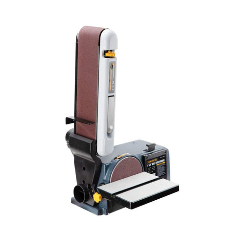Rugged Belt And Disc Sander Combo For Woodworking With 4 By 36 Inch Belt And 6 Inch Disc Tilt Tables Featuring Dust Port