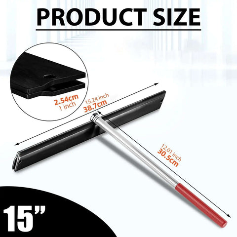 Sheet Metal Folding Hemming Tool for Standing Seam Roofing shown with 15-inch length, heavy-duty carbon steel, ergonomic grip