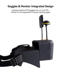 All In One FPV Goggles With DVR And Real Time Video, 5.8G 40CH, 5 Inch Screen, side view showing dual antennas
