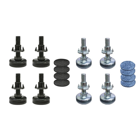 4 Pack Leveling Feet With Grip Base For Furniture Heavy Duty Steel T Nut Adjustable Height Feet With Pads And Bases