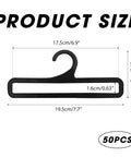 Product dimensions of Set Of 50 Black Plastic Hangers For Home And Retail Display, 7.7 Inch Long, multipurpose space saver racks.