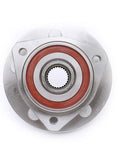Front view of Front Wheel Bearing Hub Assembly for 1999 to 2004 Jeep Grand Cherokee Five Lug Front Hub Fits Left Or Right Side