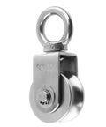 Swivel Single Pulley Block With Stainless Steel Bearing Inside Beefy Heavy Duty Pulley Wheel For Gym Cable Systems, Supports Up To 1100 Lb Load, Fits 3 To 10mm Wire Rope, Quiet Smooth Operation, M10 stainless steel swivel pulley wheel