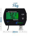 Heavy Duty PH And Temperature Water Quality Tester Meter With Automatic Temperature Compensation And Illuminated Screen, displaying pH and temp readings.