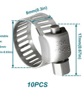 Steel clamp included with Rugged Five Sixteenth Inch ID Fuel Hose Ten Foot NBR With Ten Clamps Included Built To Last