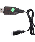 USB Charger Cable For A800 RC Plane And 244016 RC Car, 3.7V JST Battery Charger With Fast Charge, transparent casing view