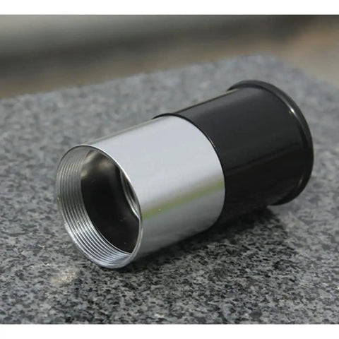 Universal 3 Piece 0.965 Inch 24.5mm Telescope Eyepiece Set, silver and black eyepiece on grey surface, multi coated for astro photography