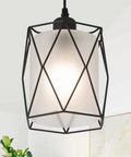 Super Cool Industrial Over Sink Pendant Light Boasting A Black Cage Design With Frosted Glass For Moderate Eye Friendly Brightness
