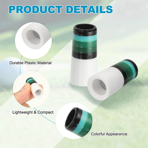 4 Pack Golf Club Ferrules For 0.35 Inch Tapered Steel Shafts, Lightweight Plastic Covers, Corrosion Resistant, Teal Green White Finish
