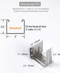 Beefy Center Support Bracket For 2 Inch Horizontal Blinds Fits 2 By 2 One Quarter Inch Headrail ceiling inside and outside mount