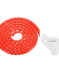 Spiral Cable Wrap Kit 5M 28mm Red PE Flexible Pro Grade Cable Management Sleeve with clip for wires and cables.