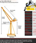 Heavy Duty Hydraulic Folding Engine Hoist With Smooth Electric Feed And Rock Solid 250 Kilogram Pull Capacity For No Sweat Garage Projects with a 210cm height.