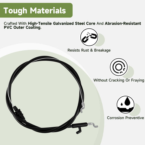 Control Cable For Lawn Mower Blade Brake And Clutch, Compatible With MTD Yard Machines Yard Man Cub Cadet Troy Bilt Craftsman Husky 48 Inch Walk Behind Mowers Replacement Part