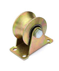 Heavy Duty U Groove Track Wheels For Sliding Gates And Barn Doors Galvanized Steel Rollers showing single U groove roller with mounting bracket.