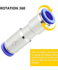 Push To Connect Inline Check Valve Union Fitting For 8mm Tubing Pack Of 2 Nickel Plated Brass Rotating Feature Close Up