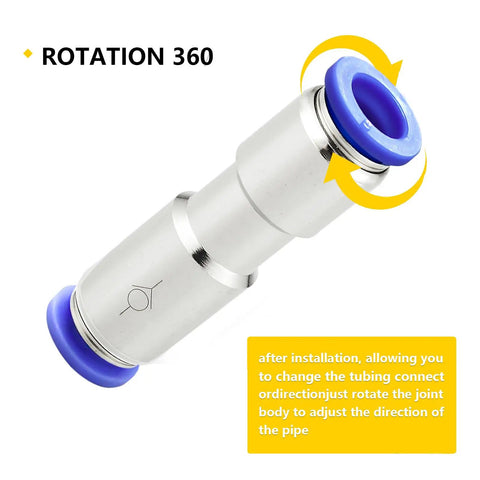 Push To Connect Inline Check Valve Union Fitting For 8mm Tubing Pack Of 2 Nickel Plated Brass Rotating Feature Close Up