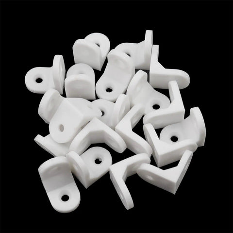 Premium Plastic L Shelf Brackets For Sturdy Wall Mounting Built Tough With Durable Polymer Corners In Crisp White Includes Twenty Angled Holders For Fast Diy Shelving Setup Gives Knockout Performance For Home Storage Without Any Hassle