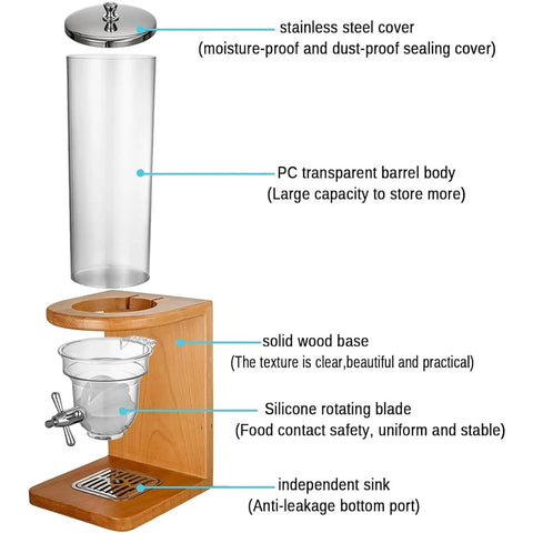 Tri Head Cereal And Candy Dispenser With Smooth Pour Spout For Fresh Coffee Beans And Nut Storage Countertop Organizer Daily Grind Essential Gonna Love This No Drip Build with stainless steel lid and wood base.