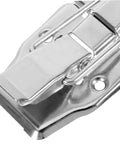 Close-up of a Six Pack Vintage Duckbilled Toggle Latch Kit with screws for wooden boxes, featuring durable steel construction.