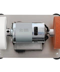 Mini Bench Grinder With Adjustable Speed Table. Electric Sanding Machine with dual grinding wheels for various materials.