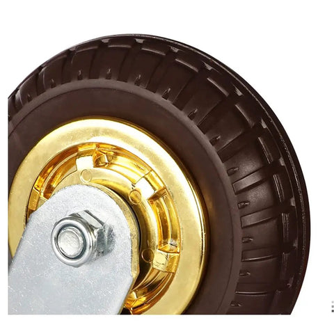 Heavy Duty Rubber Caster Wheels 4 Inch Swivel Rollers showing detailed rubber wheel and metal stem for utility carts.