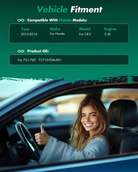 Smiling person in a Honda CR-V, highlighting compatibility for Rear Right Power Window Regulator Replacement 2012-2016 models.
