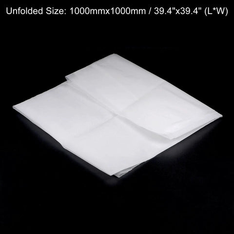 250 Mesh Paint Nylon Filter Sheet Pro Grade 39 By 39 Inches, folded white 60 Micron Fine Screen for filtering on black background.
