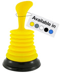 Tiny 7 Inch Sink Plunger With Ergonomic Grip, No Sweat Mini Clog Remover, Bright Yellow, with color options shown