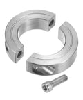 Four Pack Double Split Clamp On Shaft Collar For One And One Quarter Inch Shaft Two Piece Clamping Collar With Two And One Sixteenth Inch Outside Diameter And One Half Inch Thick Made From 304 Stainless Steel Heavy Duty Set Screw Style