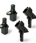 Four Piece Abs Wheel Speed Sensor Kit For Front And Rear Left And Right Fits Ford Escape Focus Cmax Volvo Xc60 S60 S80 V70 2007 Through 2019 No Sweat Install Gear showing black sensors with connectors.