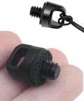 Set Of Two Quick Release Camera Strap Screws Featuring A 1/4 Inch Mount With Plush Rubber Buffers For A No Sweat Easy Snap On Upgrade To Your Dslr Or Mirrorless Rig In Black, showing a close-up of the screw detail.
