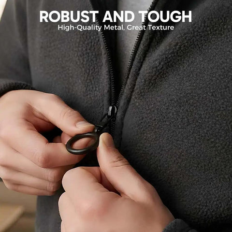 Person installing Removable Universal Anti Slip Zipper Pull Replacement Kit For Jackets Luggage Backpacks Purses Boots Pants And Tents Easy Install Zipper Repair Tabs 5PCS
