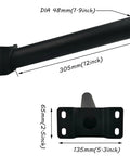 Sturdy Outdoor Pole Mounting Arm For Solar Lighting And Street Light Fixtures, Black Powder Coated Steel Extension Pole Kit dimensions