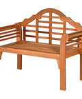 Foldable Outdoor Eucalyptus Wood Bench For Two 49 Inch Wide Two Person Loveseat Heavy Duty Solid Wood Frame With 800 Lb Capacity