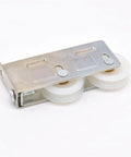 Heavy duty dual wheel pulleys for sliding doors, stainless steel and plastic, part of "Swap Out Squeaky Track Rollers With These Beefy Dual And Single Wheel Pulleys For Plastic Aluminum Sliding Doors Heavy Glide Smooth Ride Easy Install Grab The 4 Pack Quick."