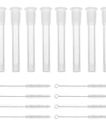 Eight 4.7 Inch Thick Borosilicate Glass Tubes With Cleaning Brushes, 14mm Diameter, Heavy Duty Set for DIY Projects