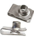 10 Pieces Stainless Steel U Type Clips With Bolts M4 M5 M6 M8 M10 Assorted Thread Sizes Automotive Retaining Fastener Kit For Trim Bumper Undertray And Panel, stainless clip close-up