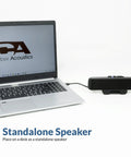 USB And Bluetooth Speaker Bar For PC With Monitor Clamp And Speakerphone 5W Power USB Powered Desk Sound Bar on desk