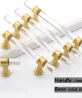 Gold Clear Acrylic Cabinet Pulls 10 Pack For Dresser Drawers And Kitchen Cabinets 3 Inch Center To Center Spacing