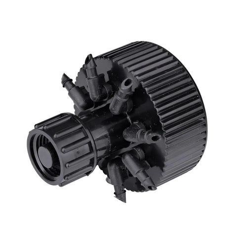 Eight Outlet Adjustable Bubbler For Drip Irrigation Systems Turns Underground Lines Into Precise Micro Drip Watering For Your Yard And Perimeter Landscaping Up To 30 GPH Per Outlet Half Inch Inlet Black And Blue